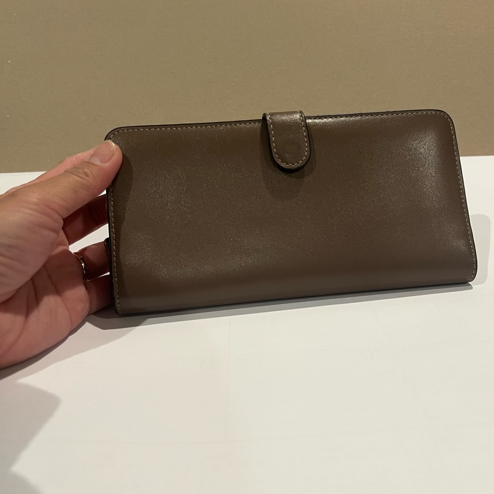 Coach Zip Around long Bifold Wallet In Dark Brown - Picture 2 of 6
